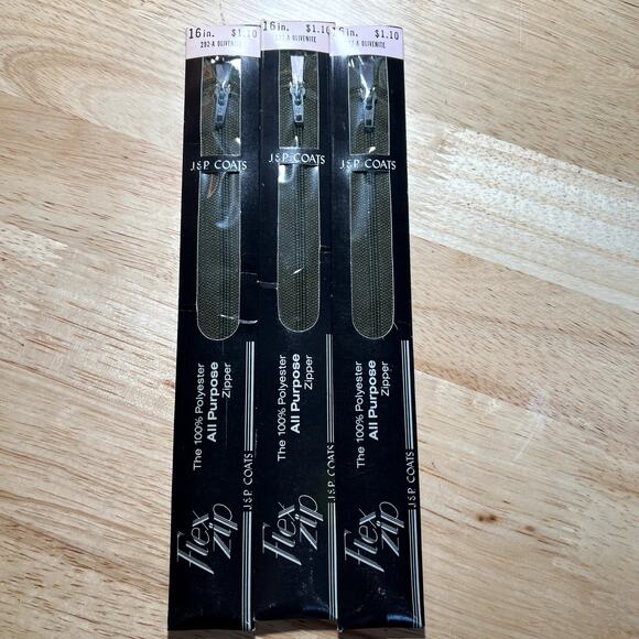 Flex Zip 16" All Purpose Zipper Lot Of 3-J&P Coats Dark Brown - Picture 1 of 4